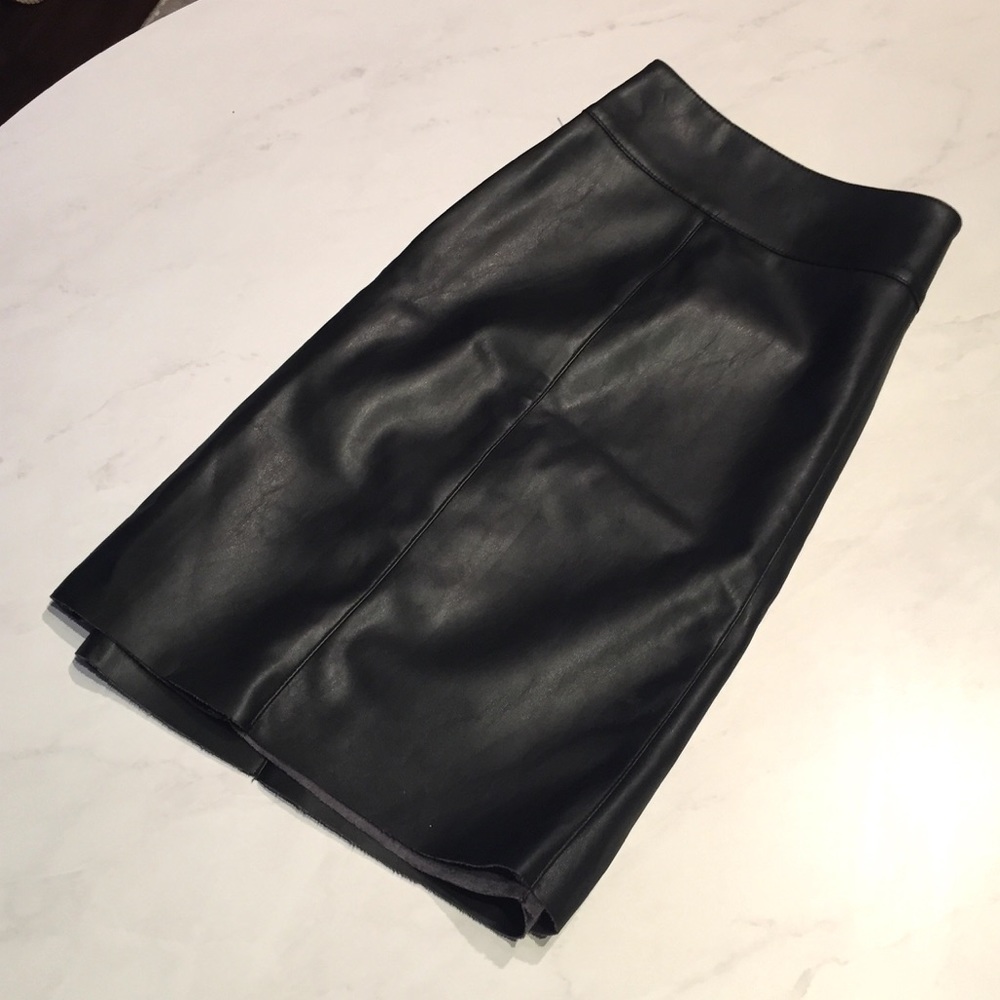 Black vegan leather skirt